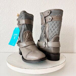 NEW Lane DUSTOFF Womens Cowboy Boots 7 Gray Western Cowgirl Short Ankle Boot